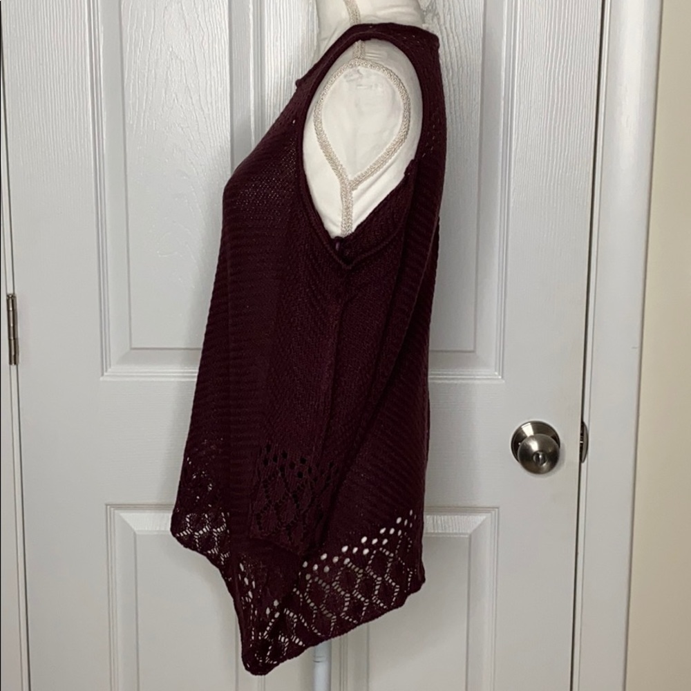 Lauren Conrad Cold Shoulder Sweater - Wine - Picture 2 of 9